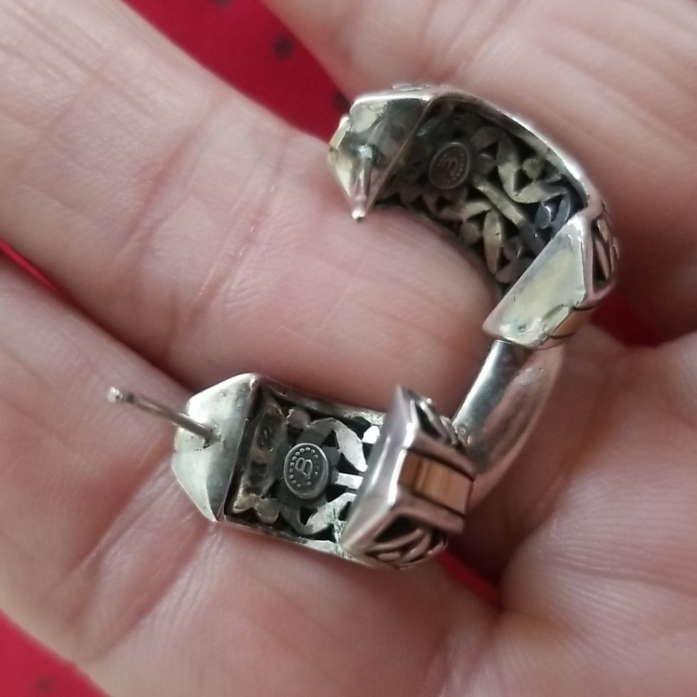 14k Gold & Sterling Silver Earrings - Picture 9 of 13